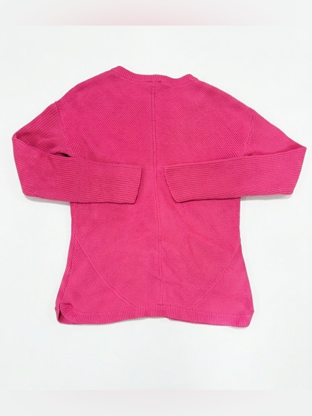 Talbots Vibrant Pink 100% Pima Cotton Crew Neck Sweater Size Medium